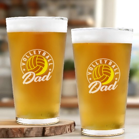 Volleyball Lovers Volleyball Dad Glass Cups
