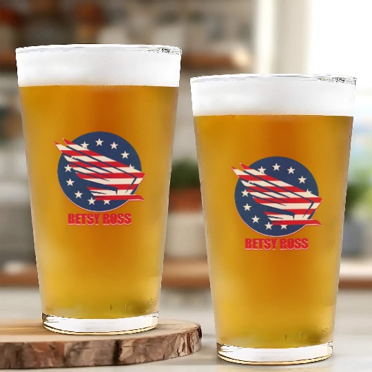 Patriotism USA Betsy Ross Flag Stars Stripes Eagle Glass Cups