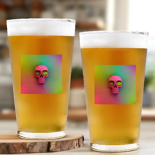 budsack neon neon mexican holiday skull day Glass Cups