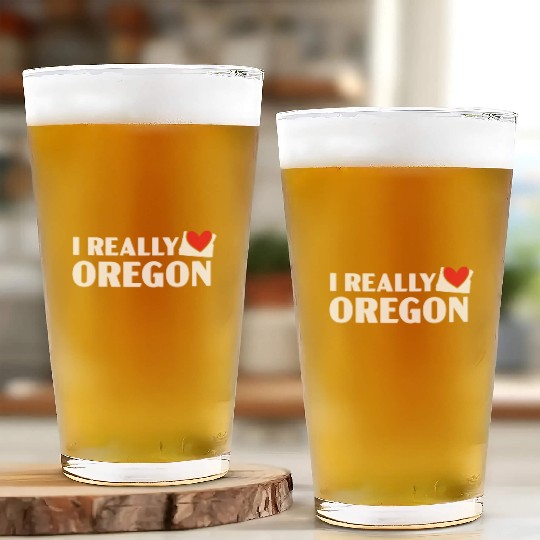 I Really Love Oregon USA America Oregonians Glass Cups