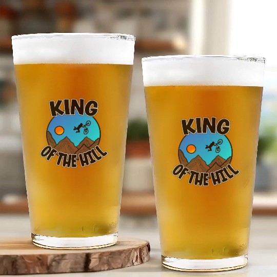 King Of The Hill - Cyclist Gift Glass Cups