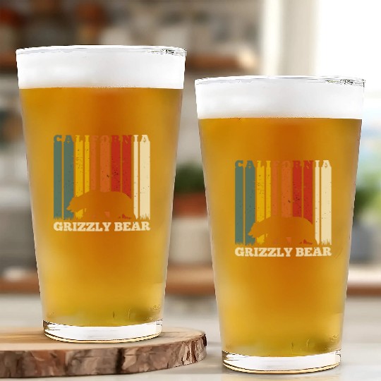 California Bear Retro Glass Cups