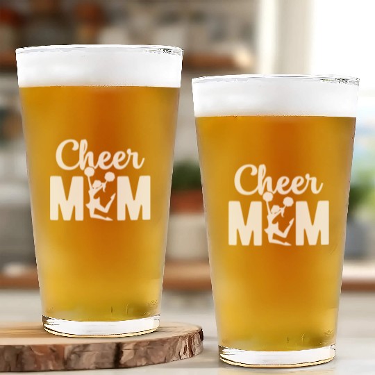 Womens Cheer Mom Gymnastics Cheerleading Mom Squad Glass Cups