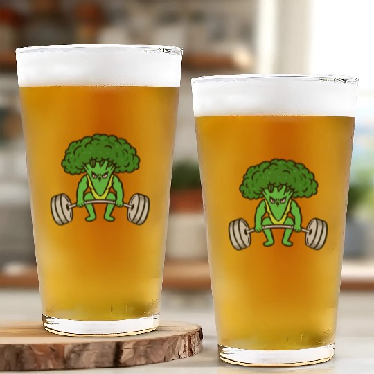 Weightlifting Broccoli For Broccoli Lover Glass Cups