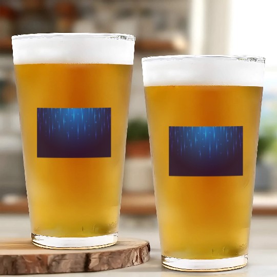 Navy Blue Glowing Neon Dots Glass Cups