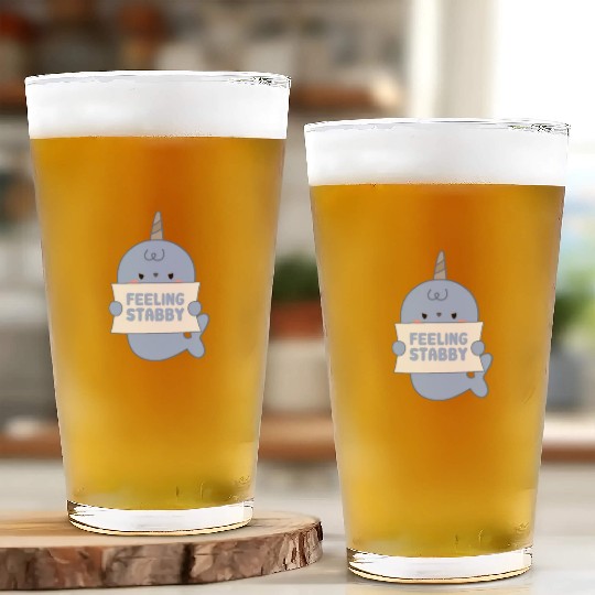 Feeling Stabby, Narwhal Glass Cups