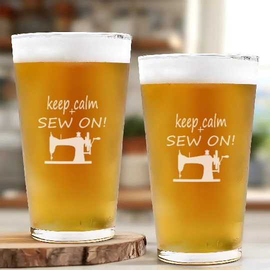 Keep calm and sew on Glass Cups
