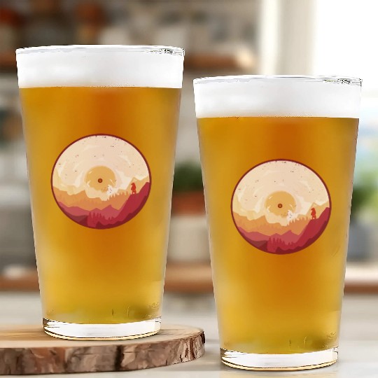 Vinyl Forest Silhouette Nature Music Lover Glass Cups