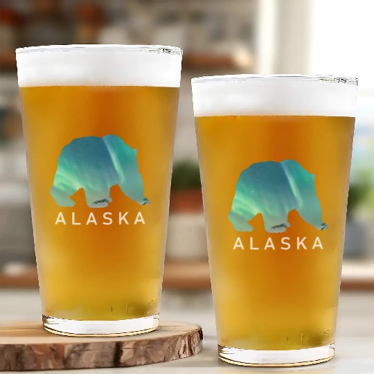 Alaska Gift USA Natur Bär Denali Grizzly Wald Glass Cups