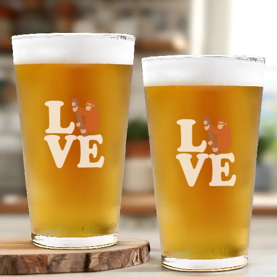 I Love Monkey Ape Orangutan Glass Cups