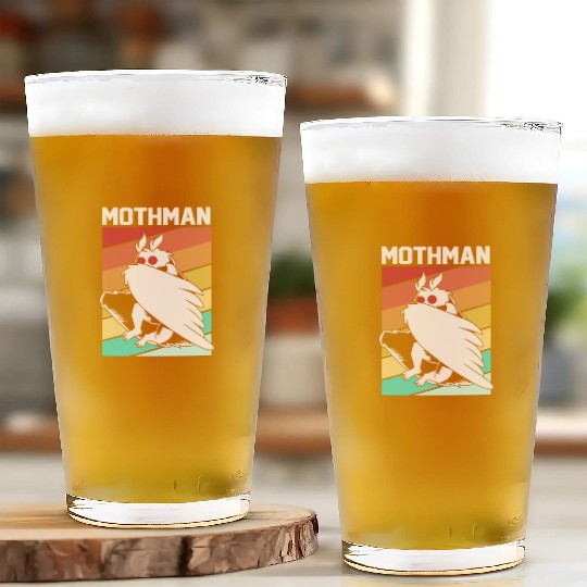 Retro Mothman Cryptid 80s Vintage Mothman Glass Cups