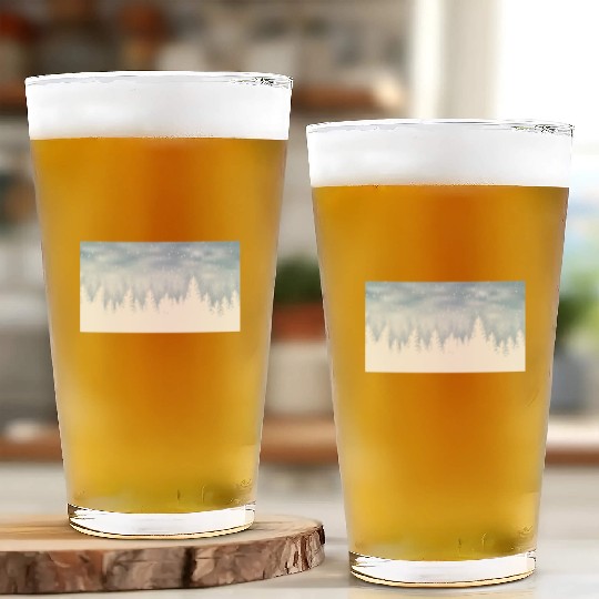 Christmas Winter Wonderland Snow Night Glass Cups