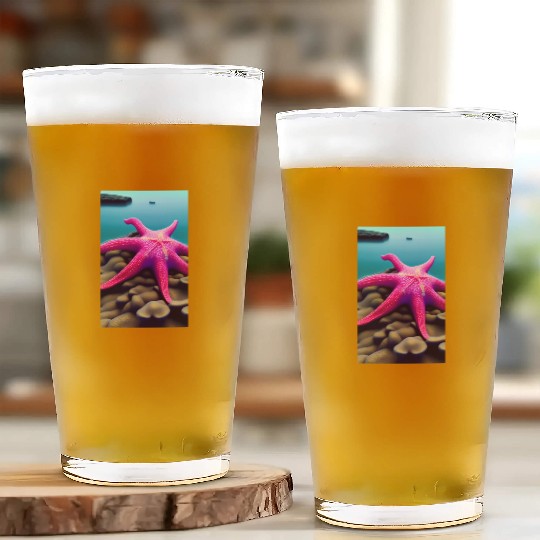 Pink starfish Glass Cups