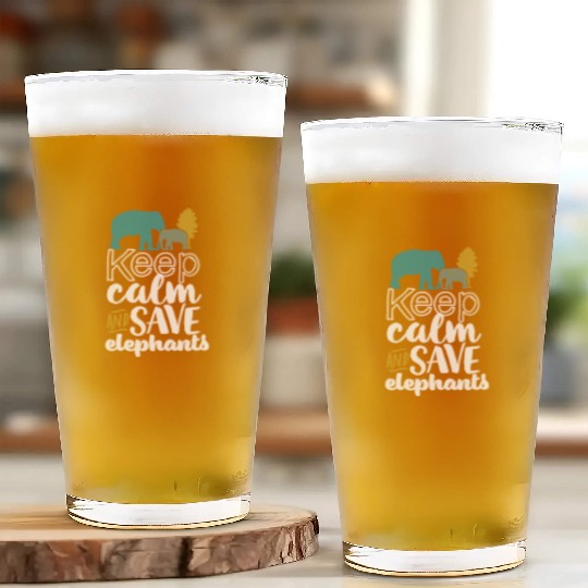 Keep Calm and Save Elephants Glass Cups for Wildlife