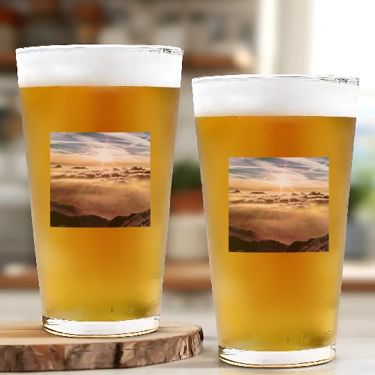 dark blue ocean waves storm fantasy Glass Cups