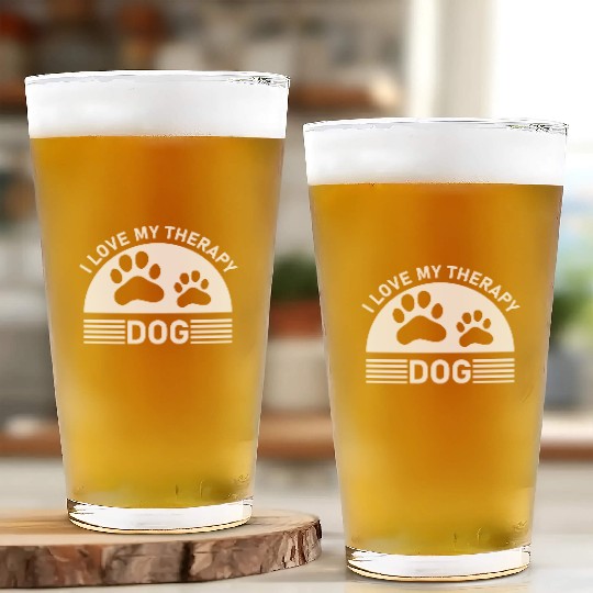 I love my Therapy Dog Glass Cups