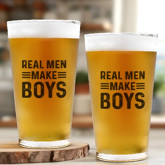 Real Men Make Boys Daddy To Be - Boy Daddy Announc Glass Cups