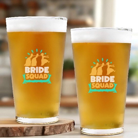 Bride Squad Wedding Bachelorette Party Cute Glass Cups