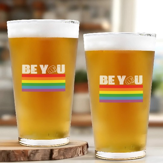 LBGT Flag Gay Pride Human Be You Glass Cups