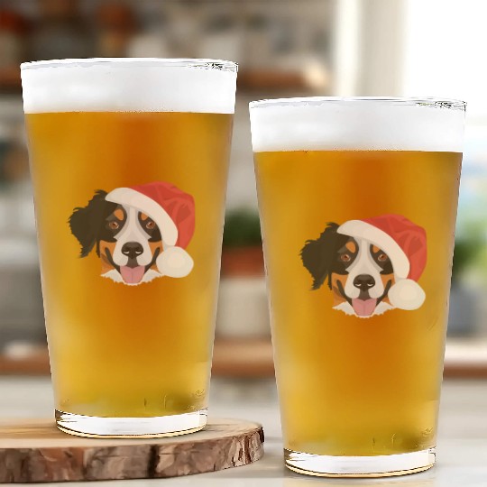 Bernese Mountain Dog Merry Christmas Glass Cups