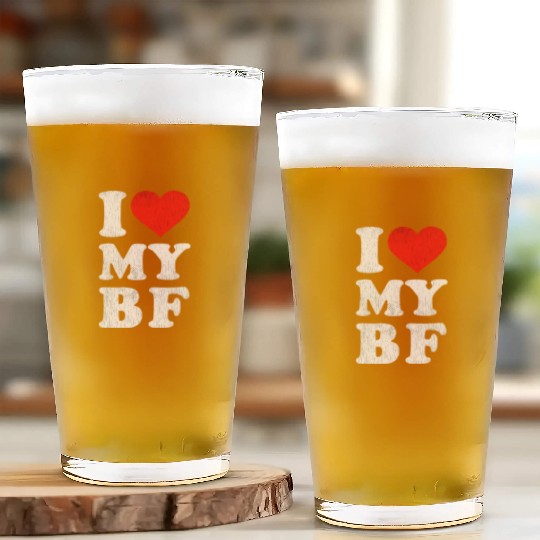 Distressed I Heart My Boyfriend Apparel I Love My Glass Cups