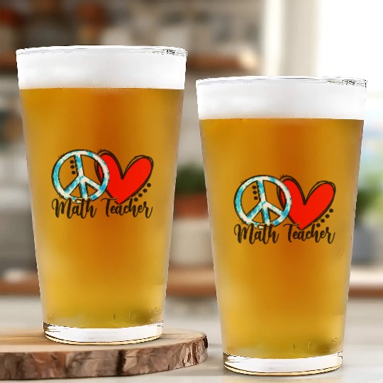 Peace Love Math Teacher Funny Back To School Glass Cups