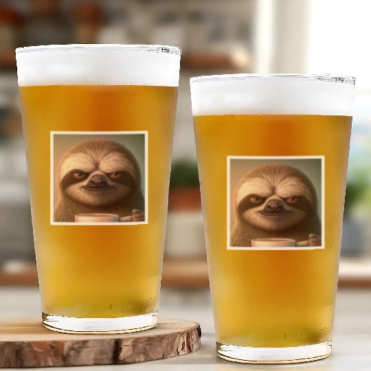 3d Sloth grumpy Coffee I hate people good morning Glass Cups