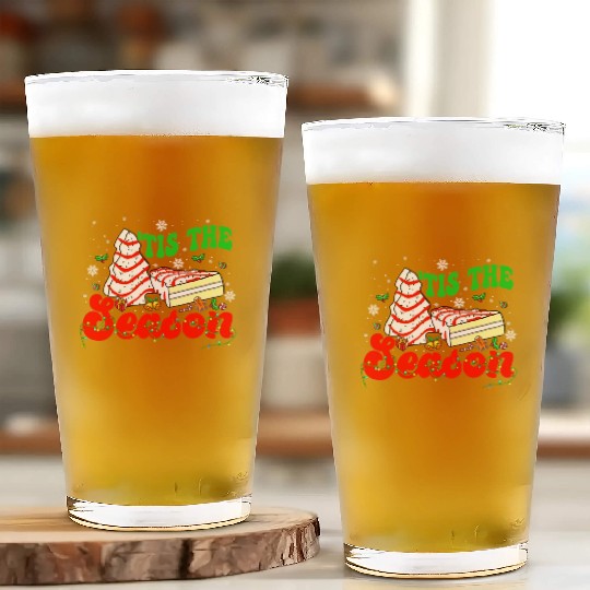 Tis' The Season Christmas Tree Cakes Debbie Groovy Glass Cups