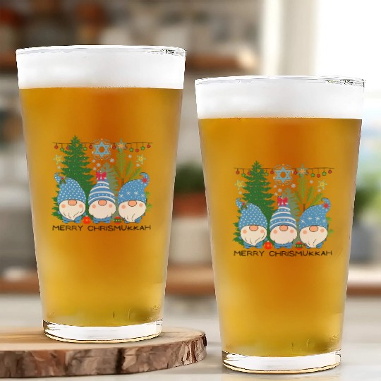Merry Christmukkah, Jewish Christmas, Hanukkah Glass Cups