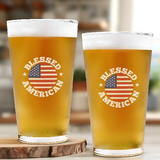 Blessed American America USA US Patriotic Glass Cups