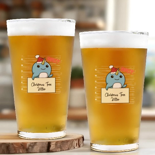 Narwhal christmas funny prison Glass Cups