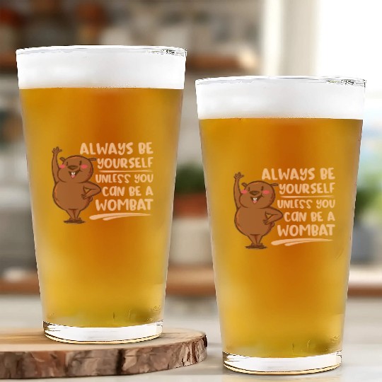 Native Australian Animal Lovers Cute Wombat Glass Cups