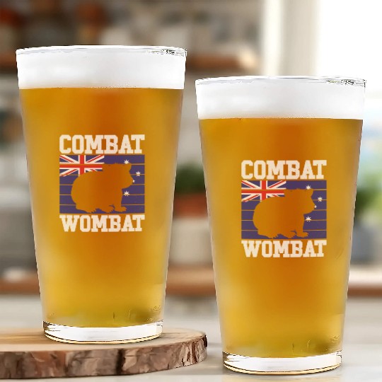 Combat Wombat For A Wombats Lover Glass Cups