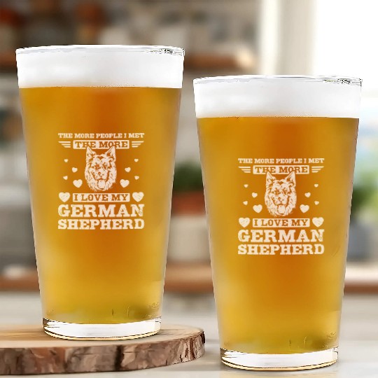 People and I love my german shepherd Glass Cups