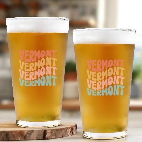 Retro Vermont Use State Glass Cups