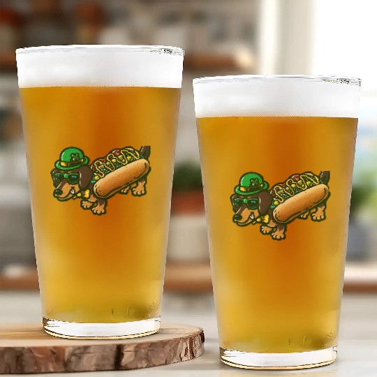 St Patrick's Day Chicago Dog Glass Cups