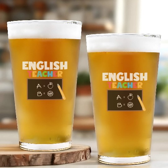 English Teacher Language Grammar Glass Cups