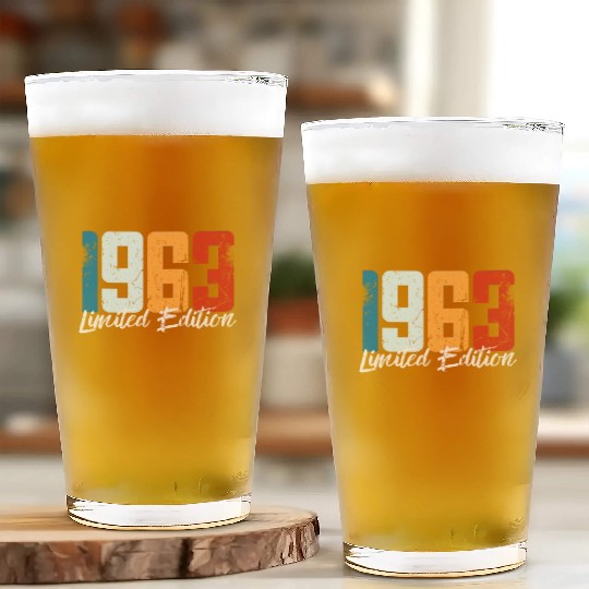 60 Years Vintage 1963 Retro 60th Birthday Glass Cups