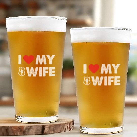 I LOVE MY WIFE Glass Cups