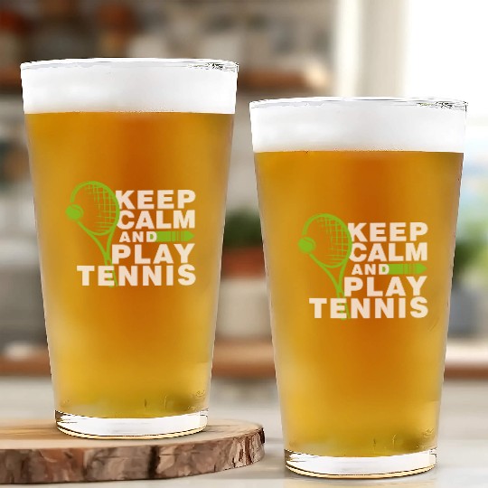 Keep Calm and Play Tennis Glass Cups