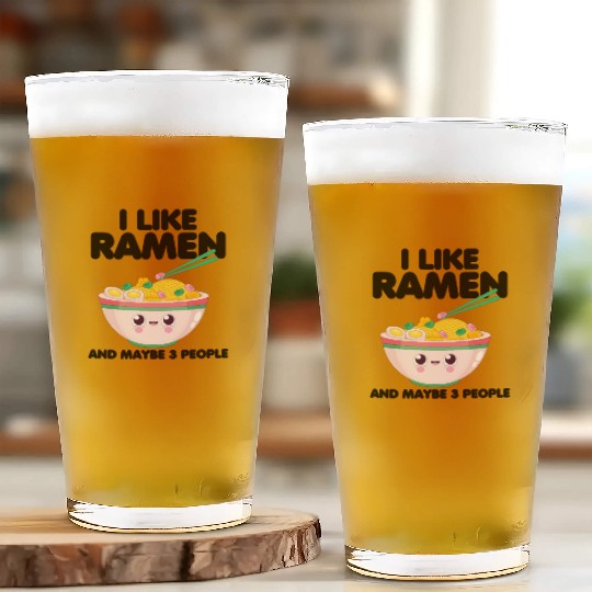 I Like Ramen And Maybe 3 People Glass Cups