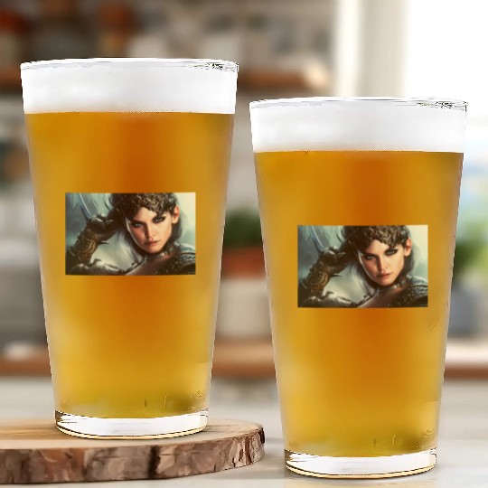 Warrior princess wearing gothic plate fantasy art Glass Cups