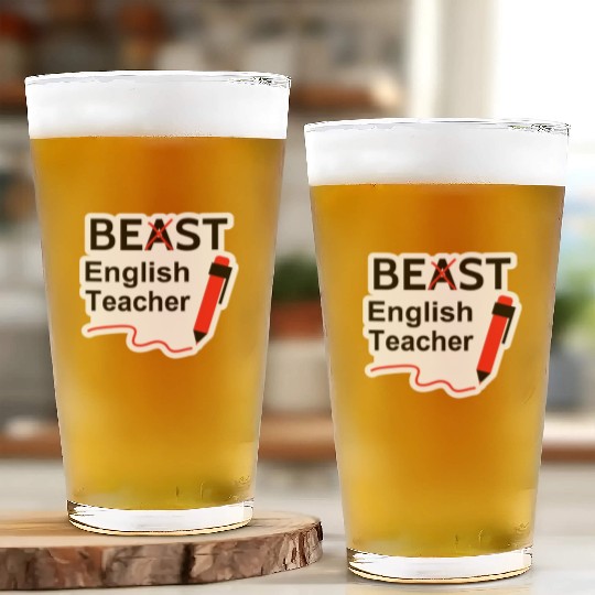 Funny Beast or Best English Teacher Glass Cups