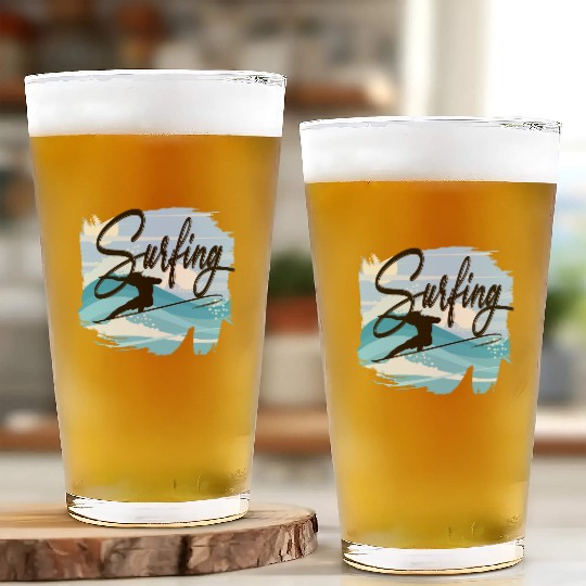 Surfing Glass Cups