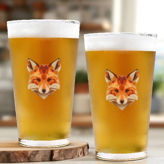 Fox Polygon Wild Animal Lover Wildlife Zookeeper Glass Cups