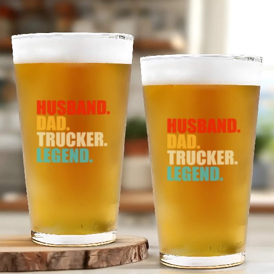 husband dad trucker legend Glass Cups