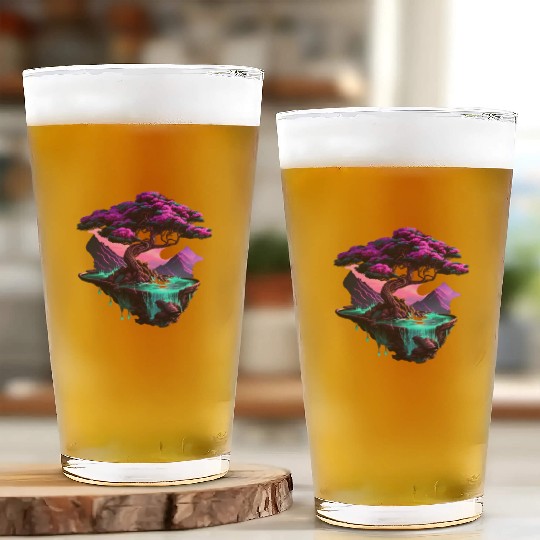 Synthwave Bonsai Tree Glass Cups