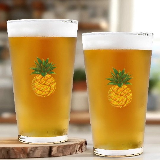Funny Pineapple Volleyball Glass Cups
