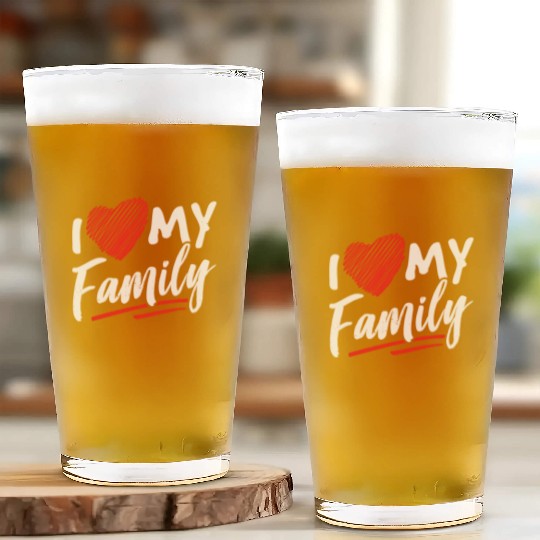 I Love My Family Gathering Families Reunion Glass Cups