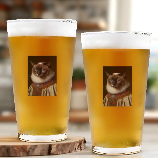Snowshoe Queen Cat Breed Portrait Royal Renaissanc Glass Cups